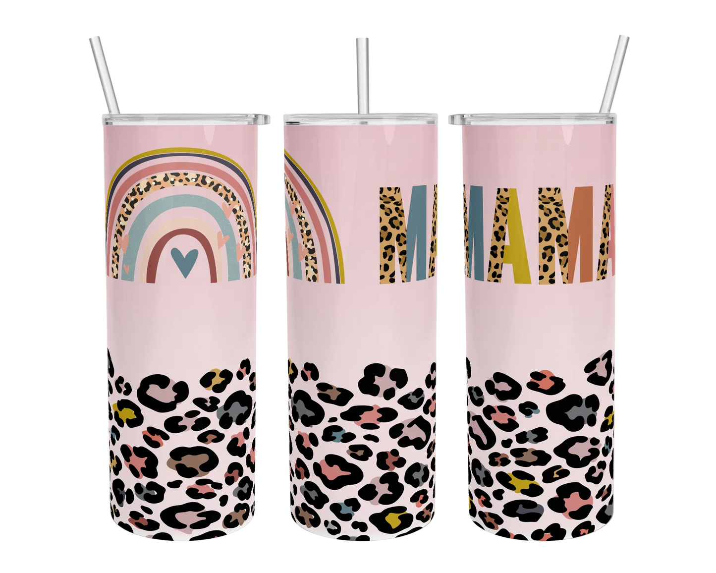 Pink Cheetah Print Mama Tumbler
