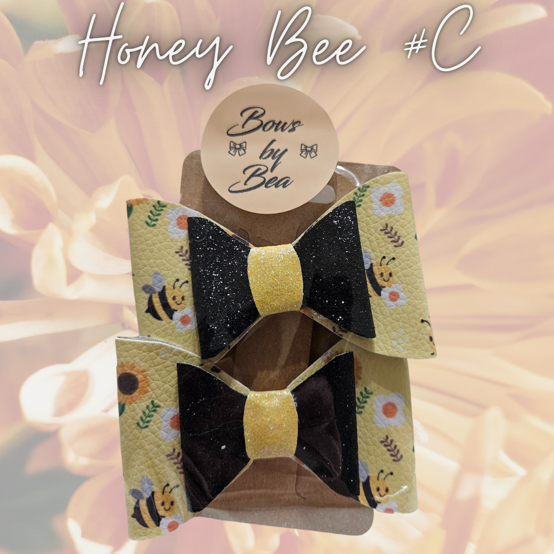 Honey Bee Hairbows 2pk