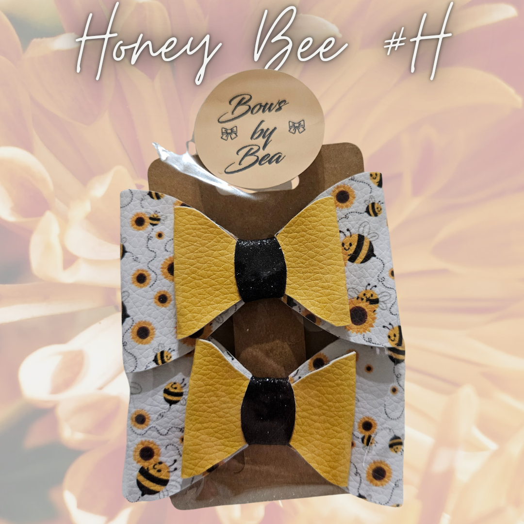 Honey Bee Hairbows 2pk