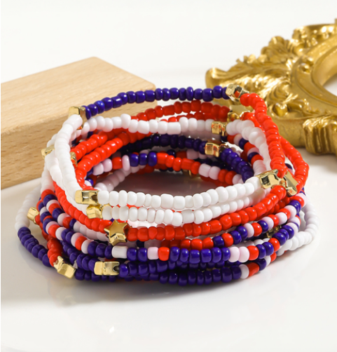 American Flag Star Bracelets Random assortment 5pc
