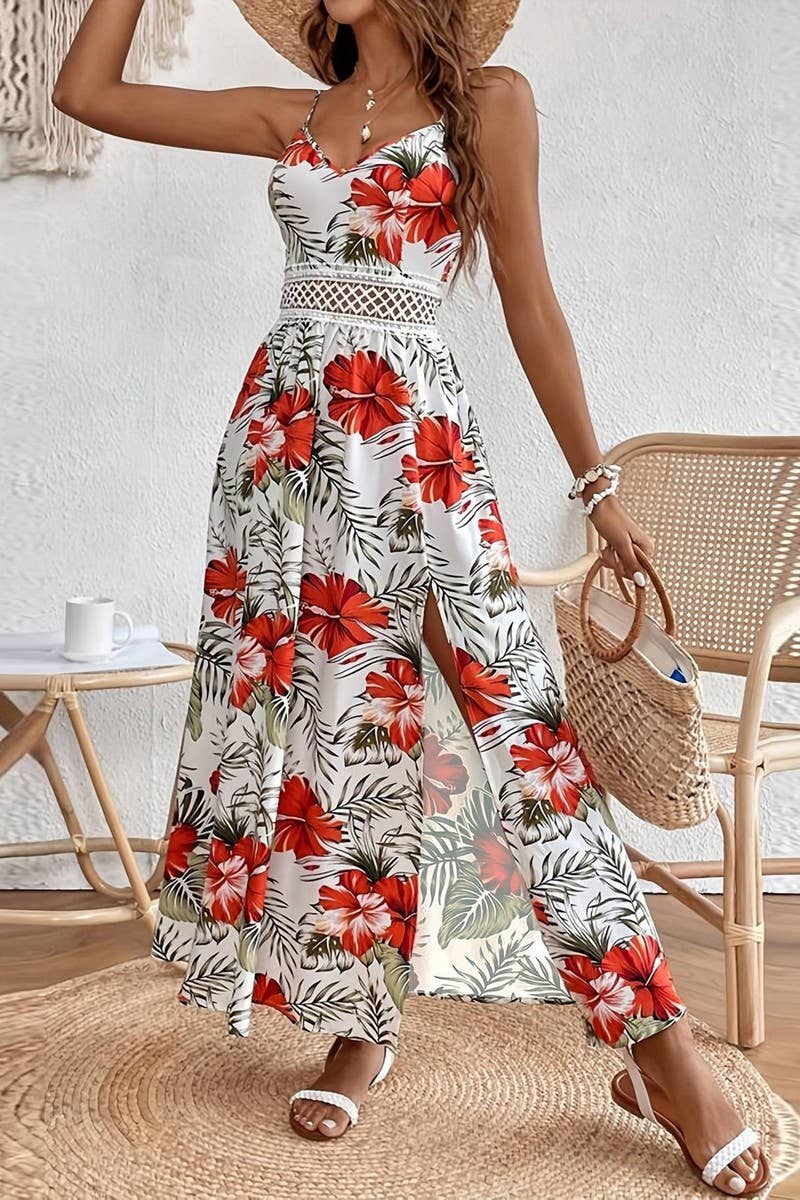 Chiffon Printed Lace Sundress