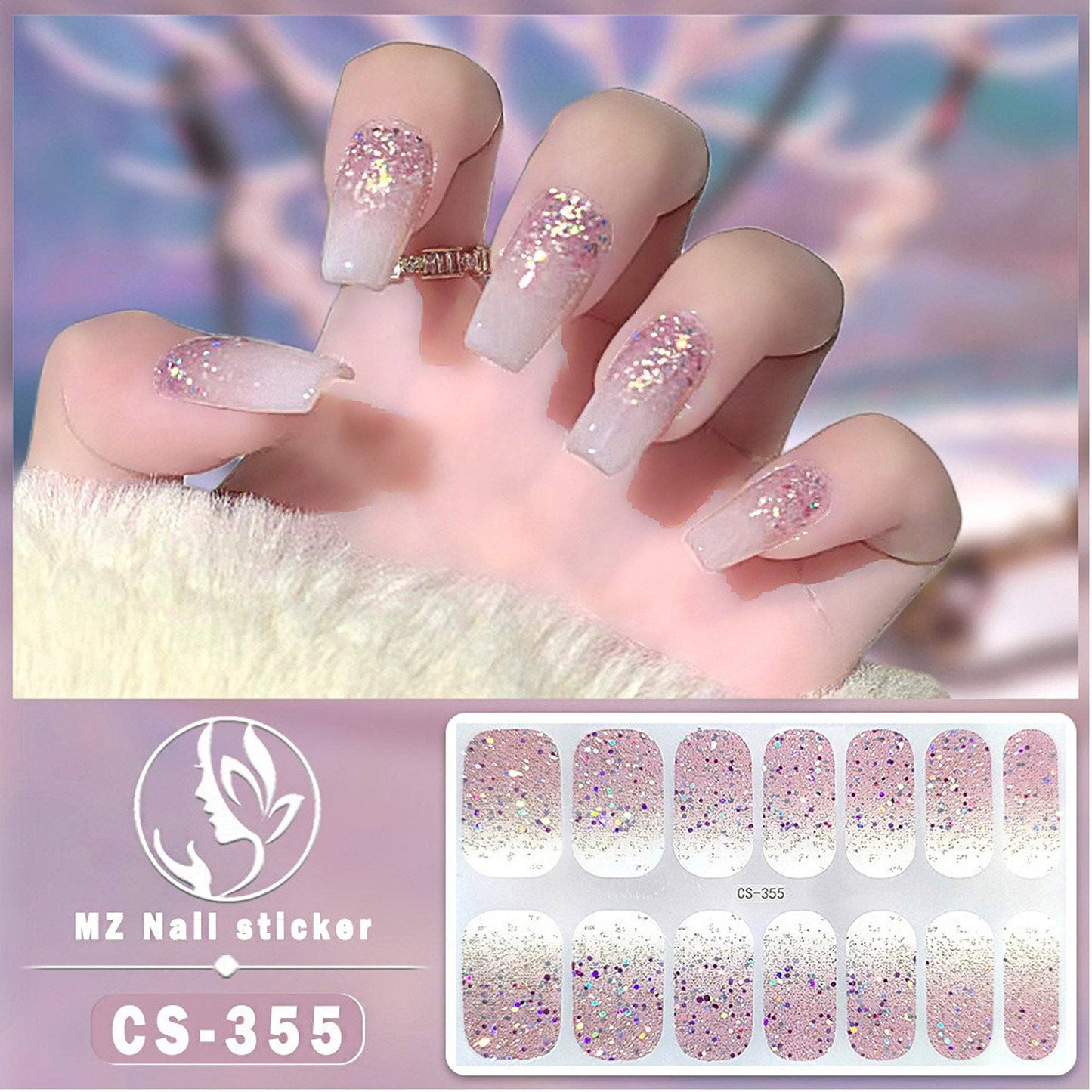 Gel Nail Sticker Ombre Pink