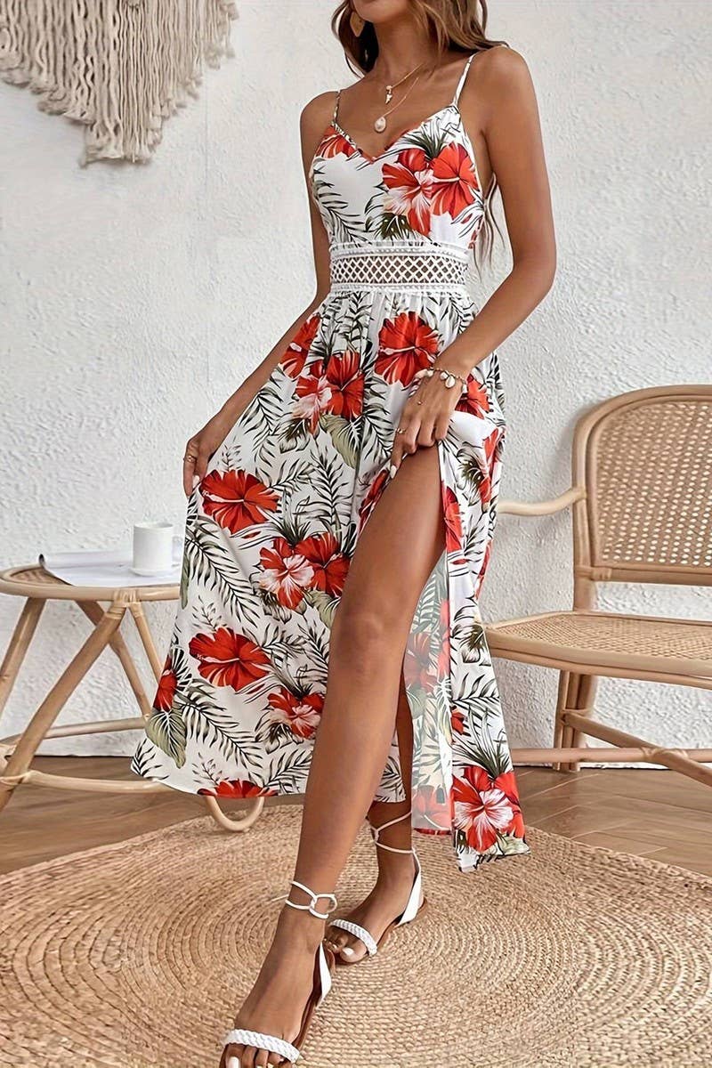 Chiffon Printed Lace Sundress