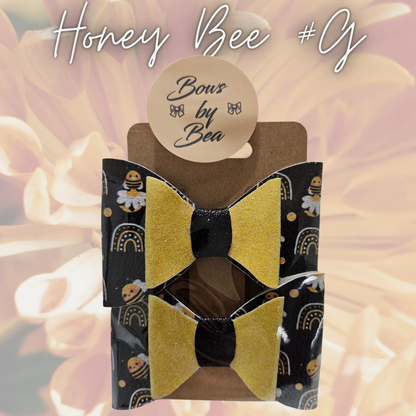 Honey Bee Hairbows 2pk