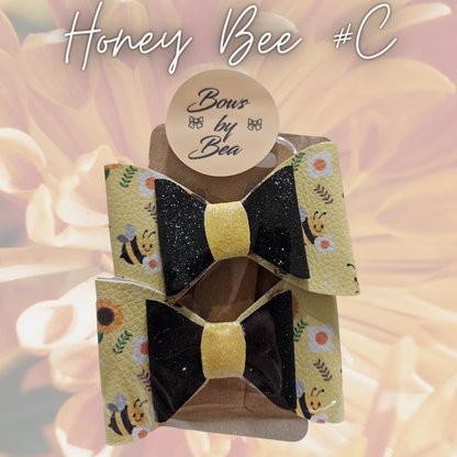 Honey Bee Hairbows 2pk