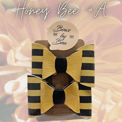 Honey Bee Hairbows 2pk