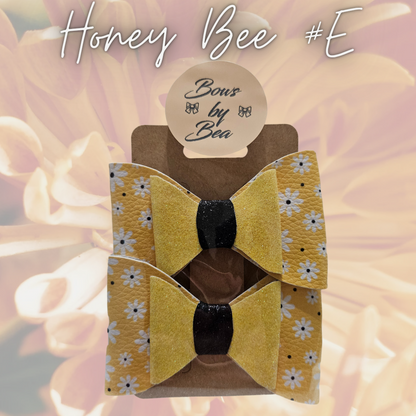 Honey Bee Hairbows 2pk