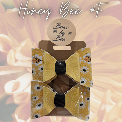 Honey Bee Hairbows 2pk