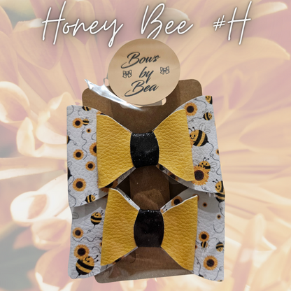 Honey Bee Hairbows 2pk