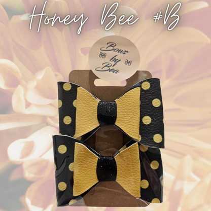 Honey Bee Hairbows 2pk